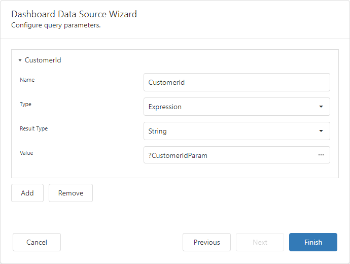 Query Parameter - Expression Type with Parameter