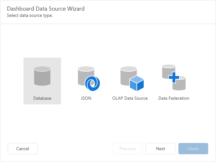 Web Dashboard - Data Source Wizard