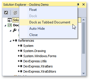 Docking EndUser - DockPanel Context Menu