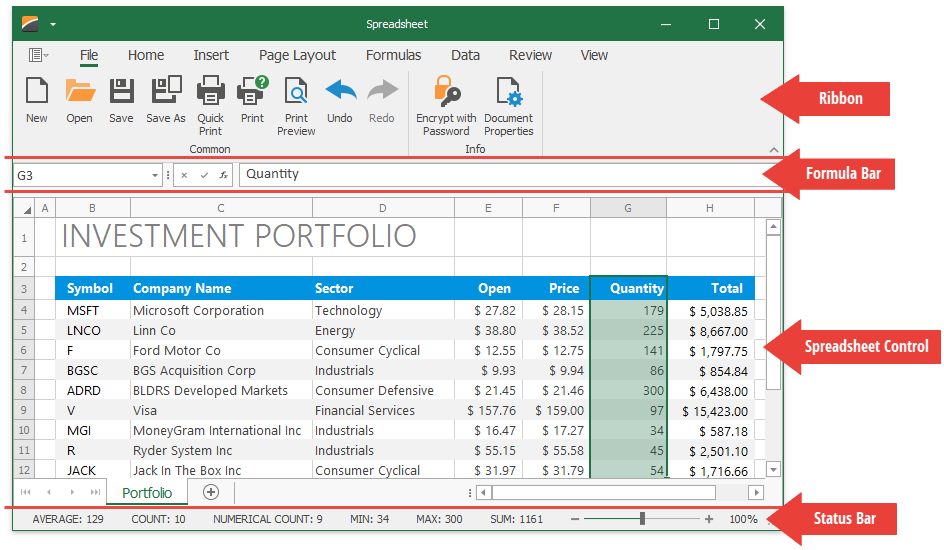 microsoft excel parts