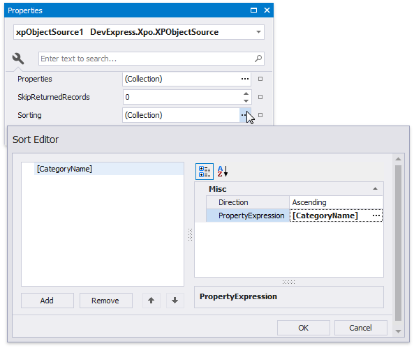 XPObjectSource-Sorting-property