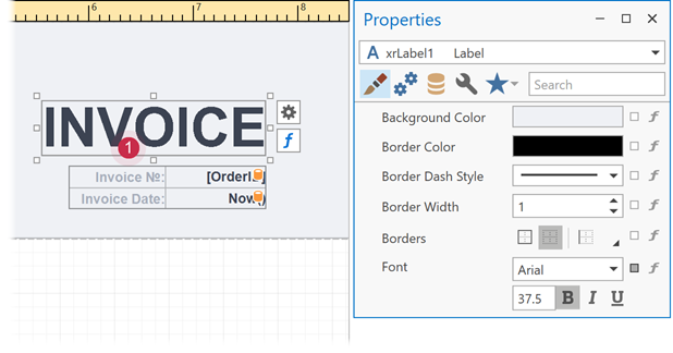 Click a Report Element on the Design Surface