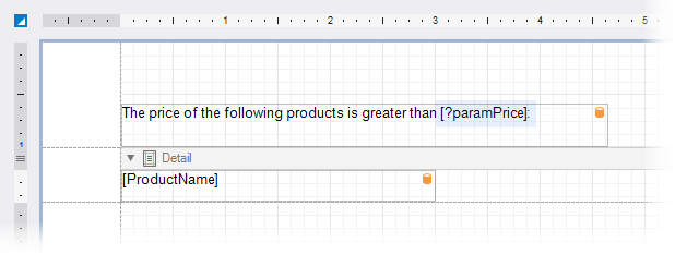 Reference a parameter in a control's Text property (Designer)