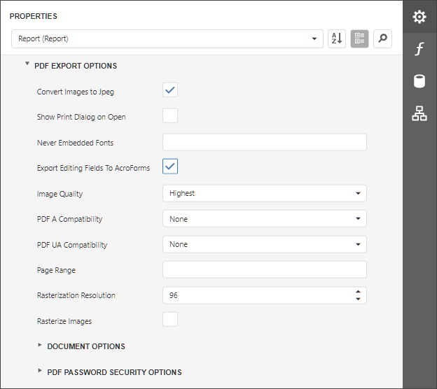 Export Editing Fields to AcroForms