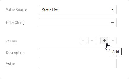 Specify static values for a report parameter