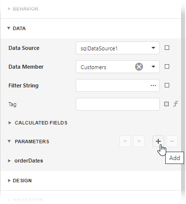 Create a parameter from the Properties panel