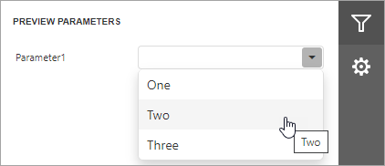 Create a report parameter with predefined static values - Preview