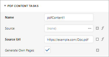 Assign a path to a PDF file to the Source URL property