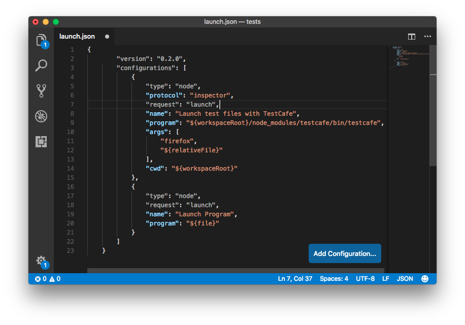 Debug Tests in Visual Studio Code | TestCafe